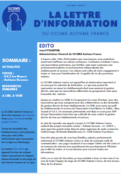 La lettre d'information du GCSMS AF n°1